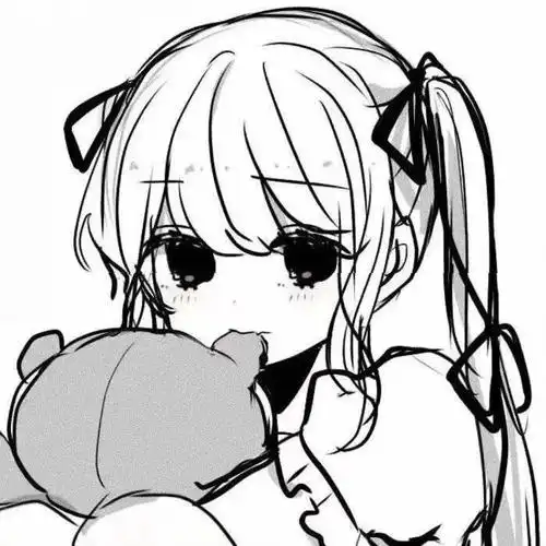 头像微丧黑白动漫女生头像