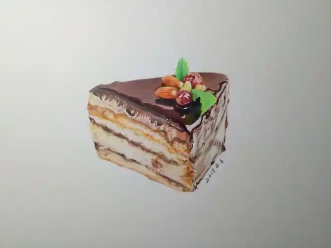 画一个美味的巧克力蛋糕