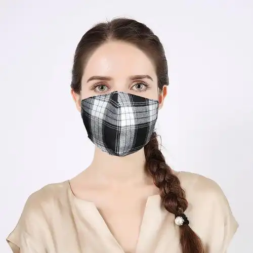 厂家口罩订做夏季薄款棉布口罩防尘口罩韩版格子立体成人男女口罩