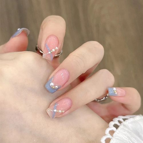 手工定制穿戴甲春夏小清新法式美甲气质显白高级新娘假指甲成品