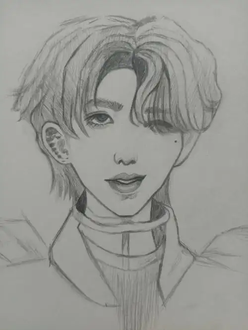 蔡徐坤ikun  临摹的蔡徐坤画,临摹#落葵  ikun的