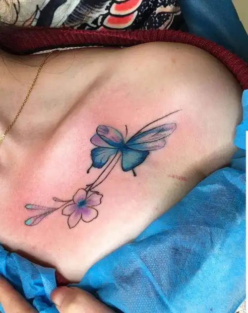 修改旧图原图纹身图片_胸部水彩个人爱好纹身图案