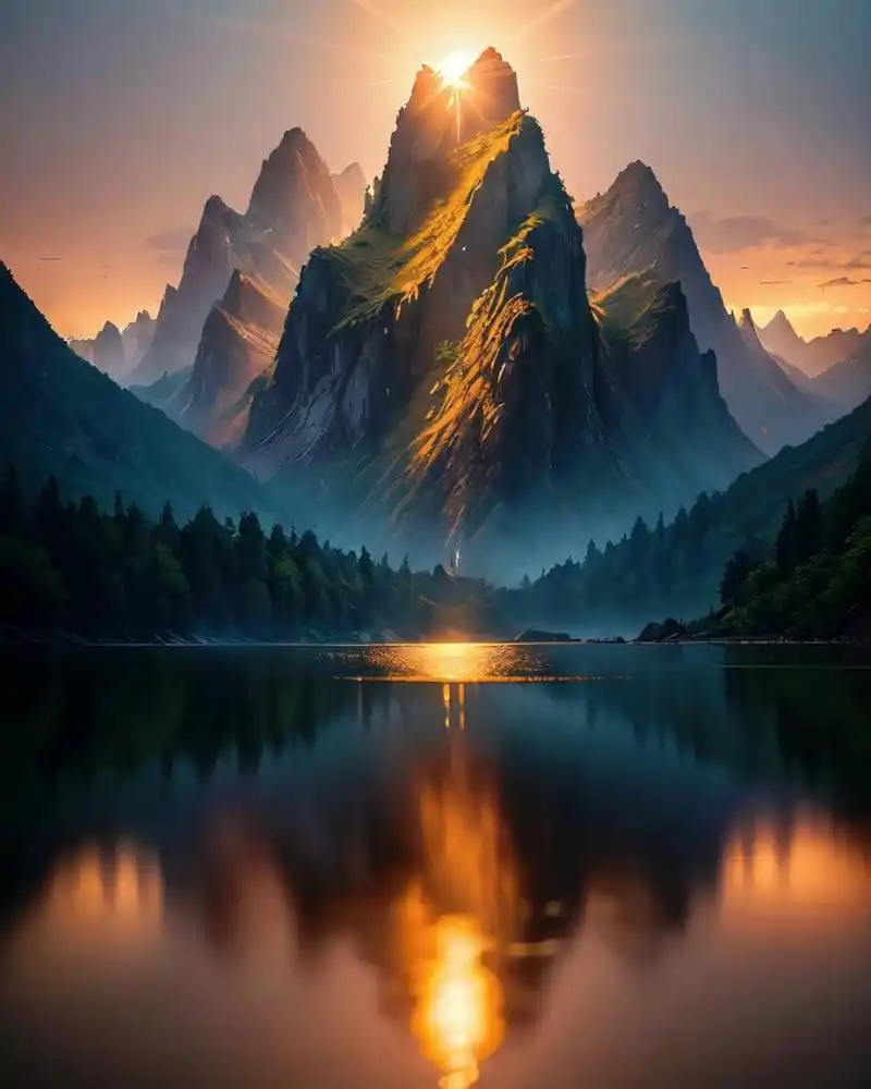 最壮观的山峰图片  山峰如同一位威武的巨人,屹立在天地之间,云雾缭绕