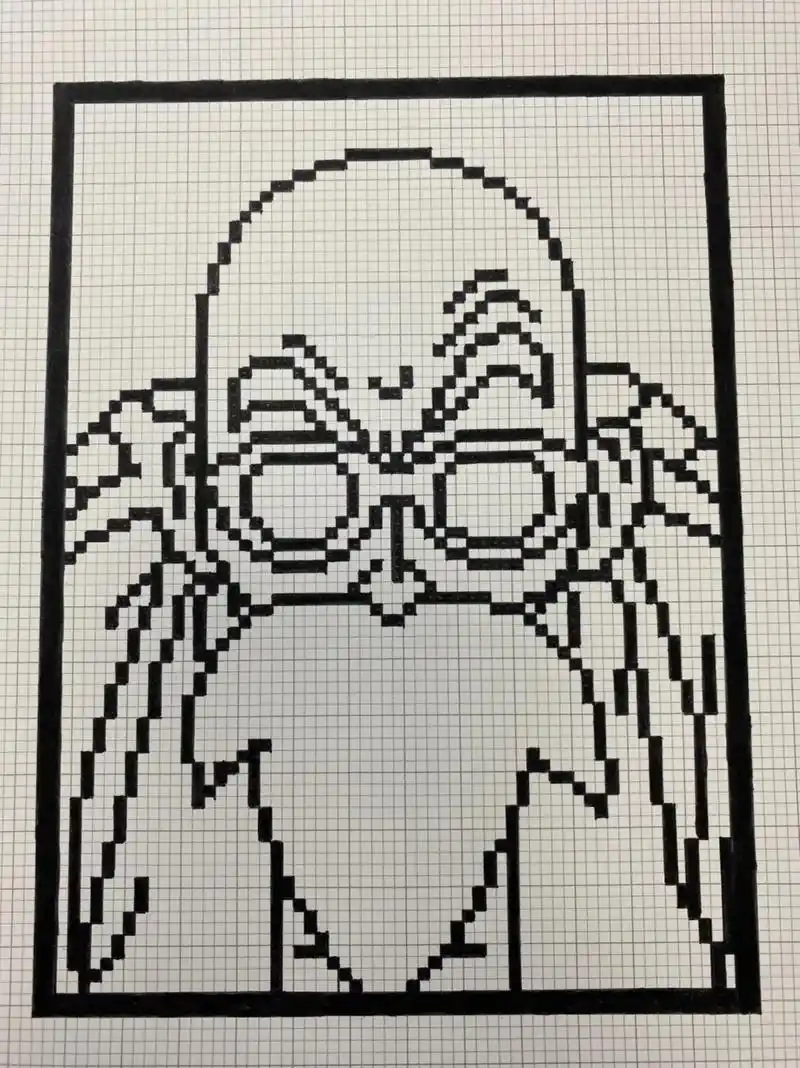 临摹像素画《七龙珠》龟仙人#临摹手绘 - 抖音