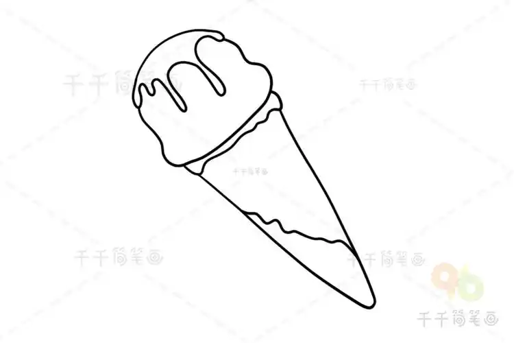 5组冰淇淋简笔画模板 适合幼儿园宝宝们_食物填色画简笔画