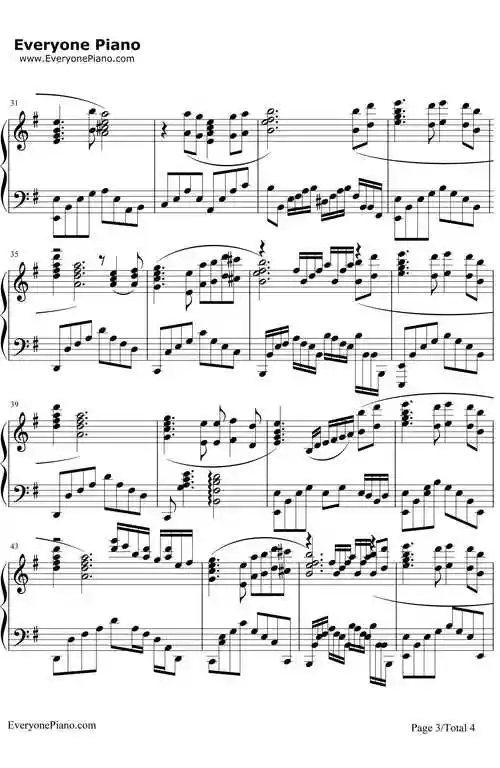 铁血丹心钢琴谱_罗文甄妮__完整版_射雕英雄传主题曲