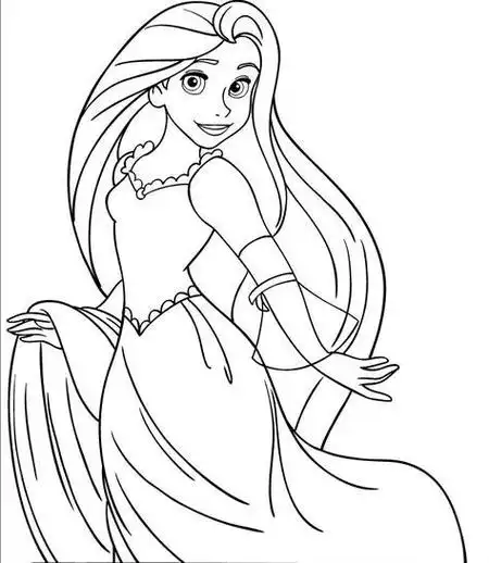 长发公主简笔画 - 简单简笔画