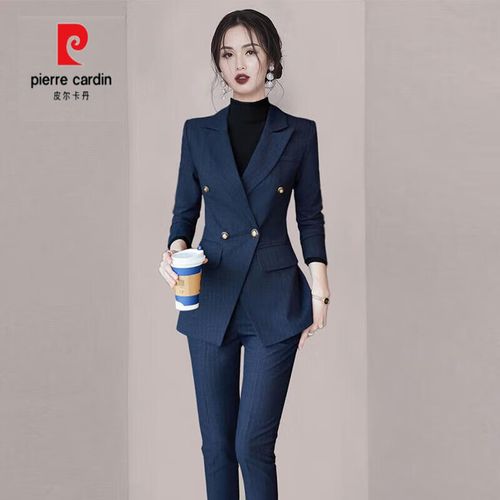 皮尔卡丹(pierre cardin)职业装女装套装春秋2023新款显瘦减龄西装女