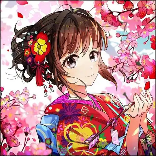 二次元美女福利图35樱花少女手机壁纸