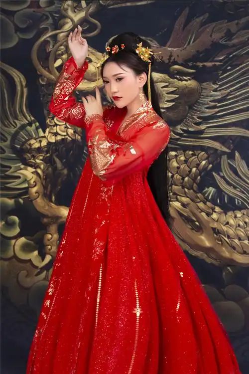 【芸兰阁—翎星】原创汉服女齐胸襦裙女汉服仙女红色非古装