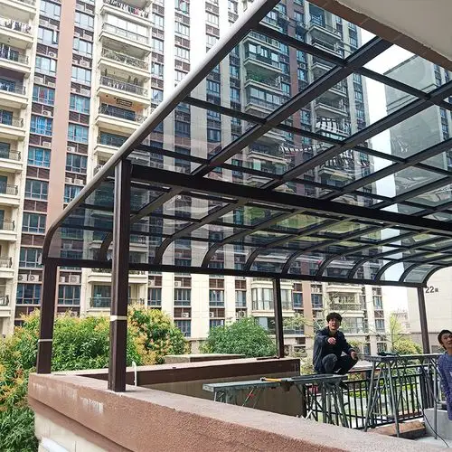 铝合金雨棚阳台遮阳棚别墅定制露台挡雨棚庭院楼顶耐力pc板雨棚