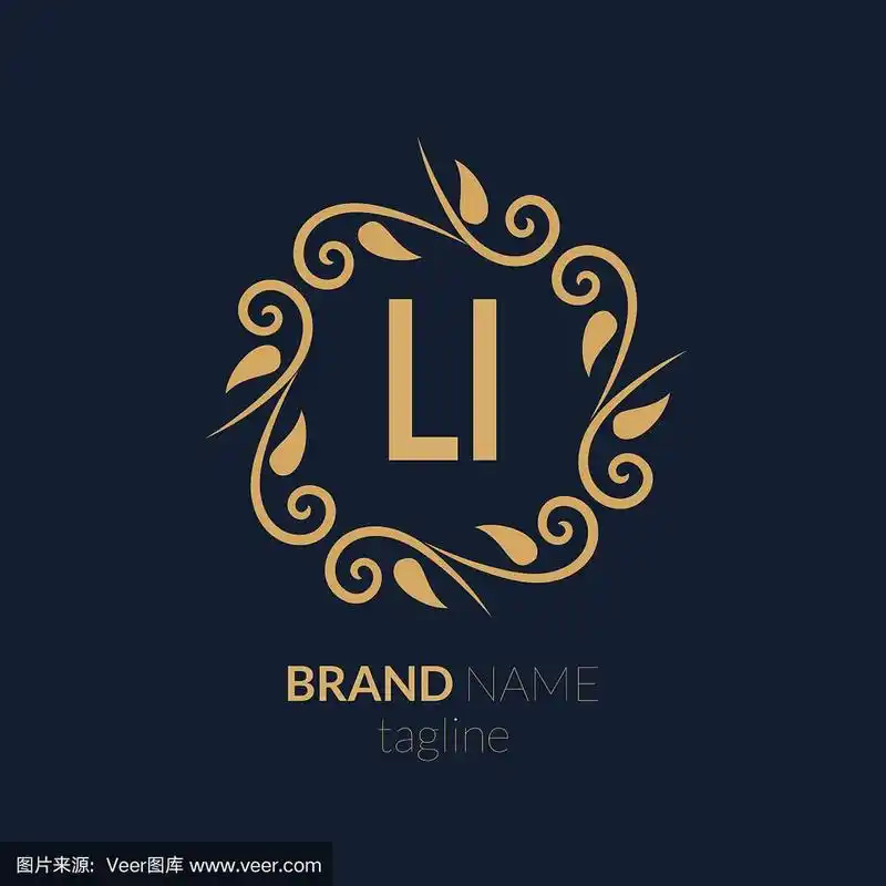 首字母李创意优雅的标志模板