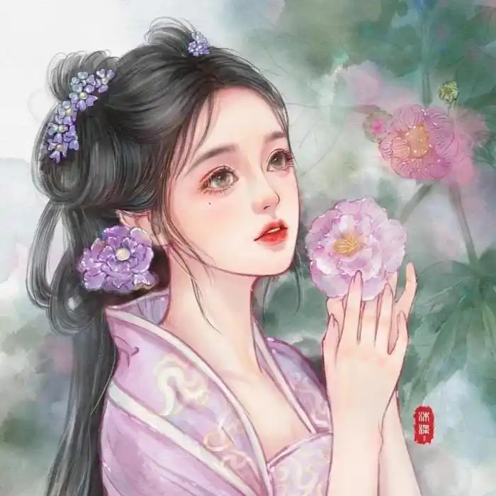 古风美女手绘头像