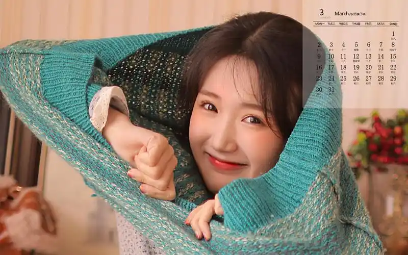 2020年3月元气美女写真图片日历壁纸