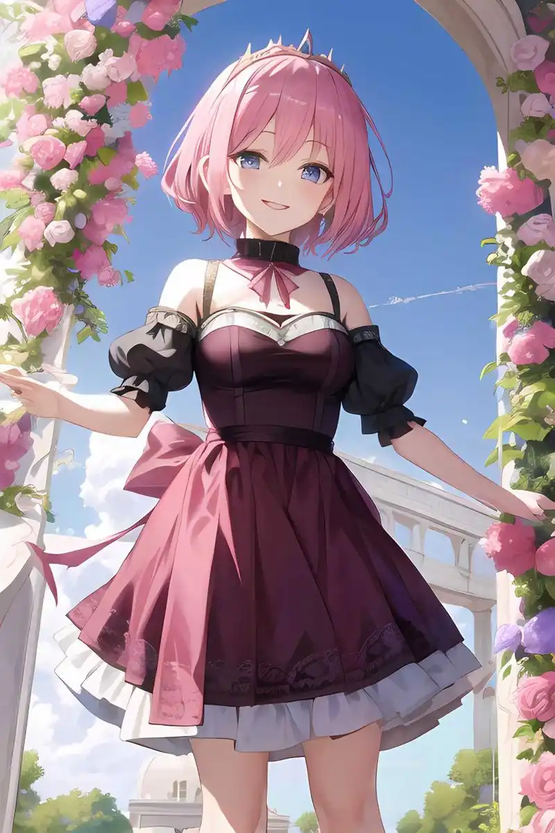 二次元美少女# 粉发小姐想到你家看看,可以吗?