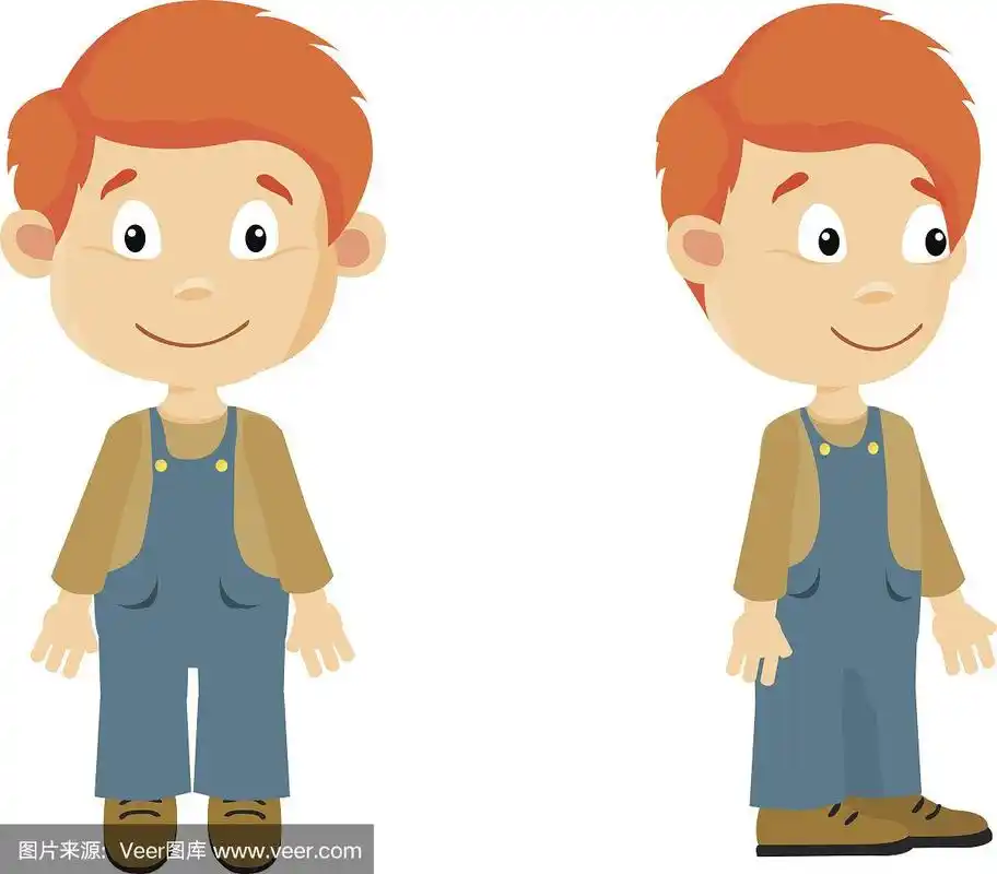 男孩正面和侧面