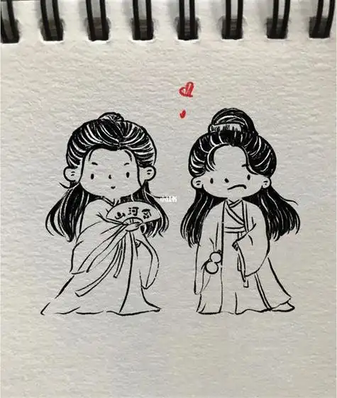 超可爱简笔画-山河令简笔画手帐手绘简笔画教程