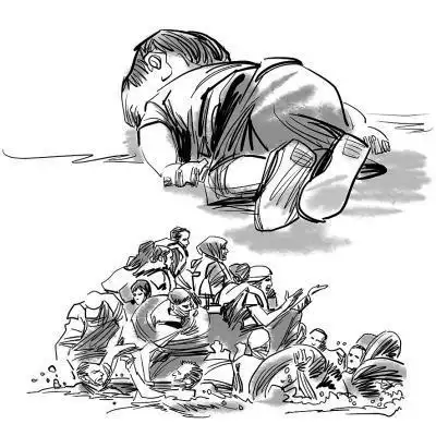 世界难民日简笔画