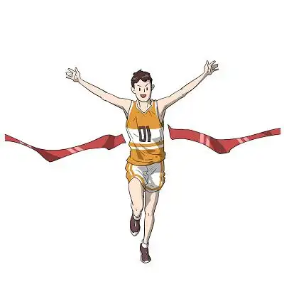 手绘卡通运动季马拉松人物素材
