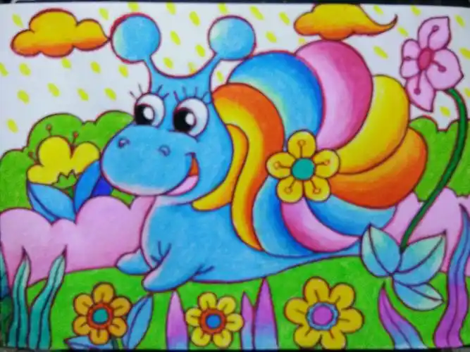 李默油画棒简笔范画