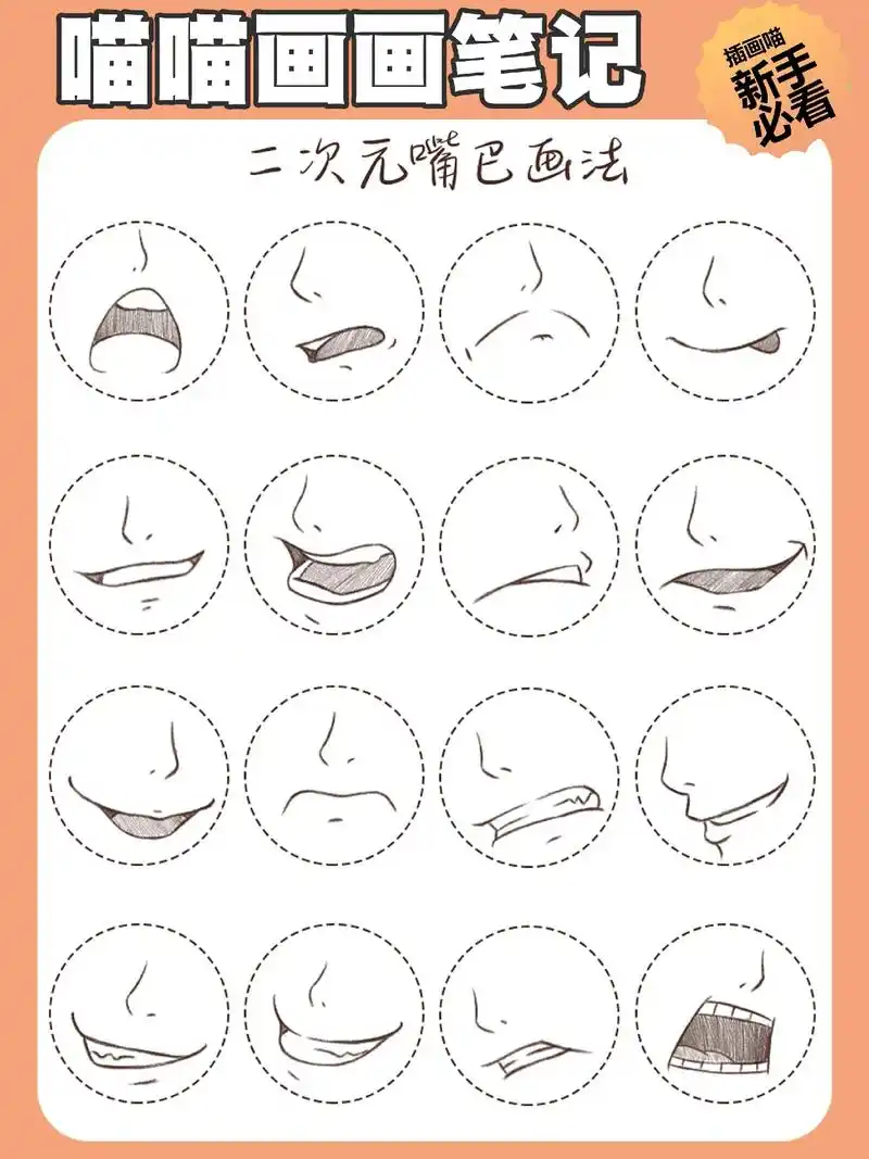 超全二次元嘴巴素材,各种表情动作,还不够你用吗～#插画素材  - 抖音