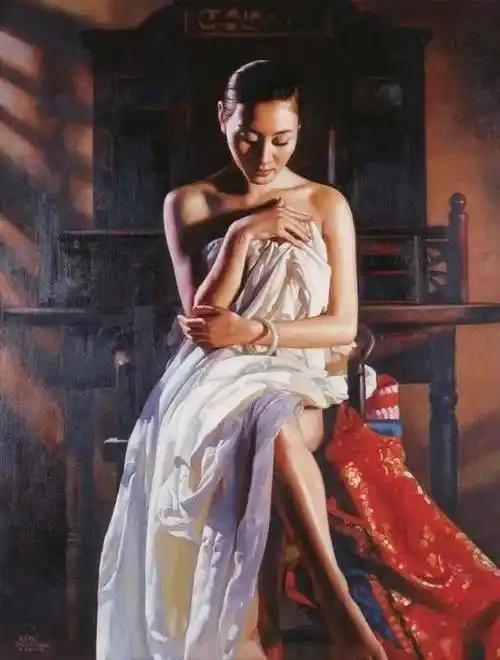 艺术欣赏人体油画中的性感女郎唯美典雅肌肤光润