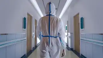 抗疫人员医院走廊背影大白疫情验核酸视频素材