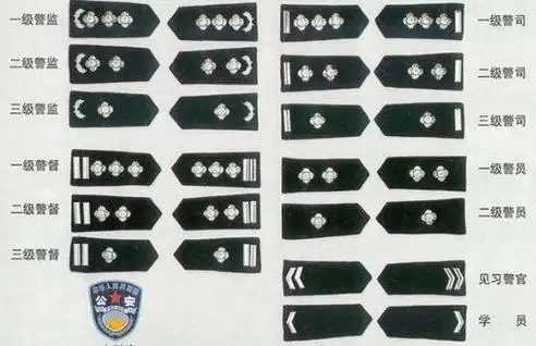 警司警衔标志缀钉一道横杠,一级警司警衔标志缀钉三枚四角星花,二级