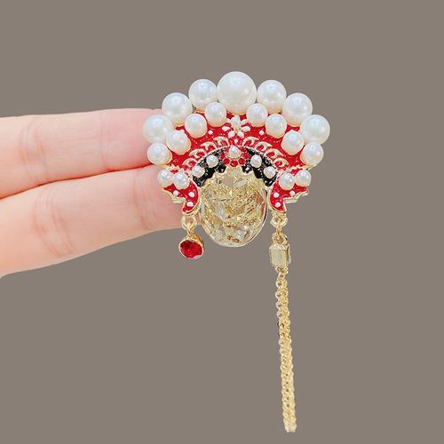 妃晟国潮设计感京剧刀马旦胸针古风高档小众西装旗袍压襟别针饰品