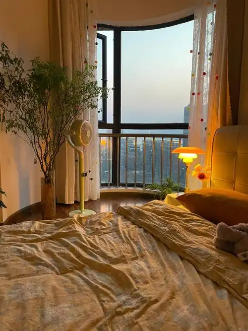 下午五点半的房间,丁达尔效应出现,此刻的浪漫不言而喻 	 住朝西卧室