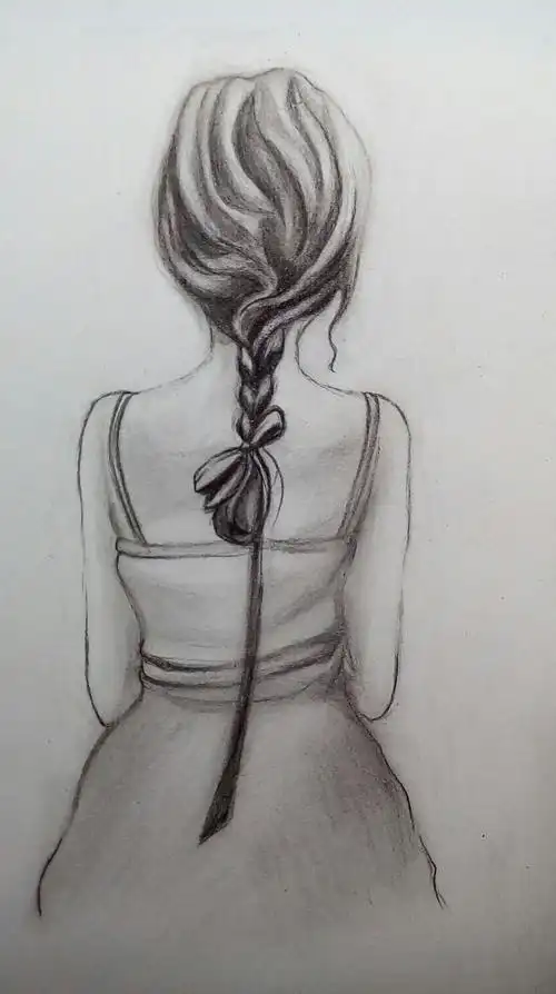 黑白灰 女生 背影