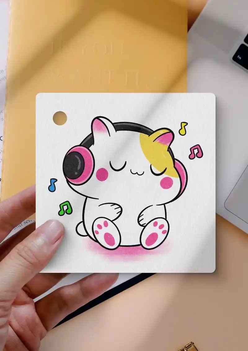 这是一只喜欢听音乐的可爱小猫!#简笔画 #简笔画教程 #绘画 - 抖音