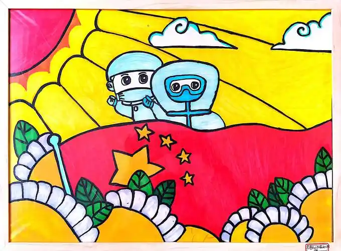 咸丰幼儿园小朋友绘画致谢医护人员