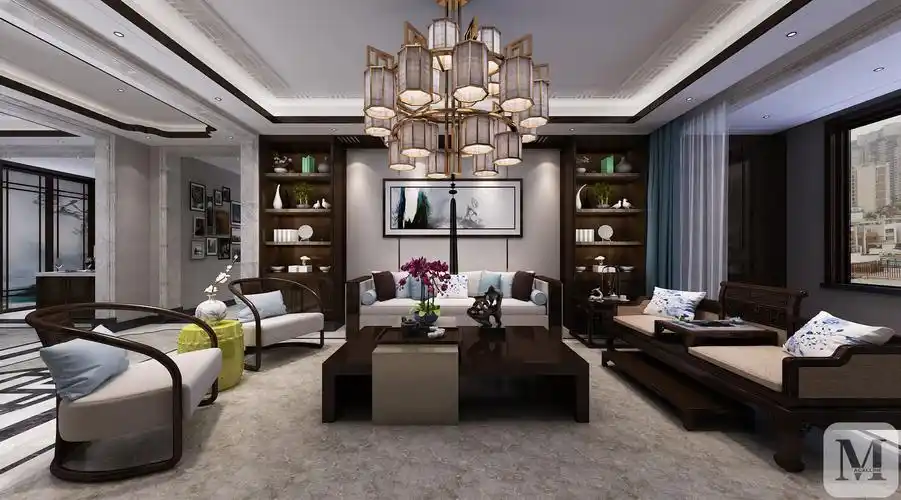 业主年龄为40-50岁,有一定的美术功底,对风格要求独到.