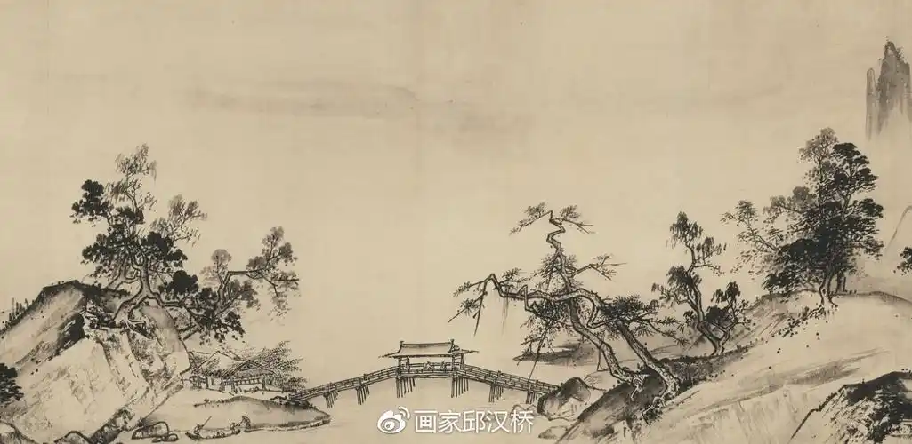 汉桥话画:夏圭《溪山清远图》宋代江南水墨山水画