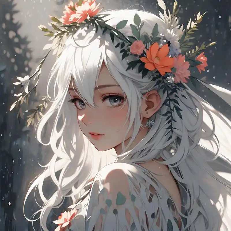 94动漫风白发女生头像精选95