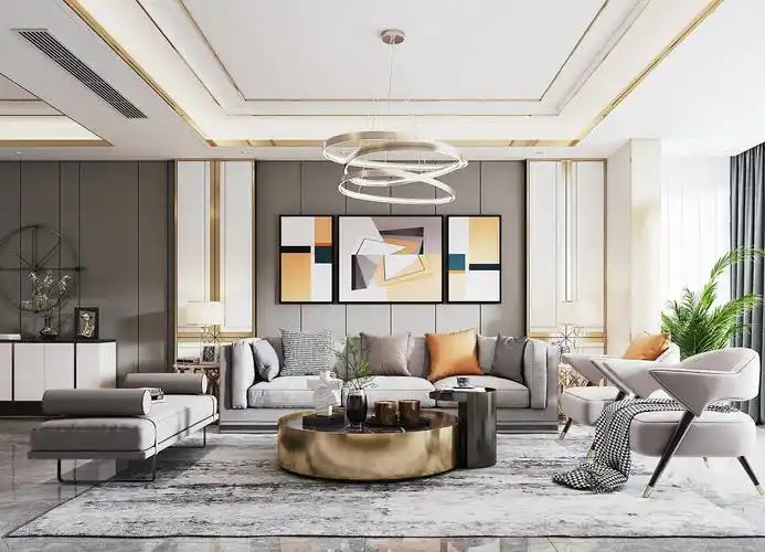 现代轻奢客厅|其他|vr设计|效果图制作小静 - 原创作品 - 站酷 (zcool