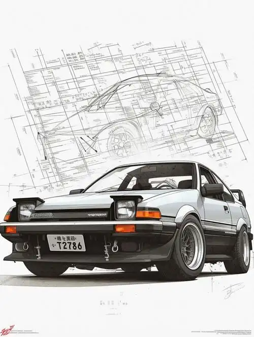 经典丰田ae86车型漫画与0396设计手稿_丰田86社区_易车社区