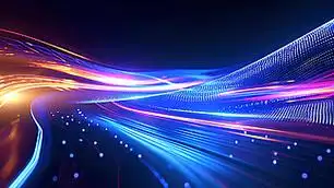 蓝紫色曲线科技感线条背景