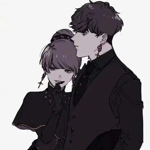 长大前 长大后 男女情侣头像 一对 手绘动漫