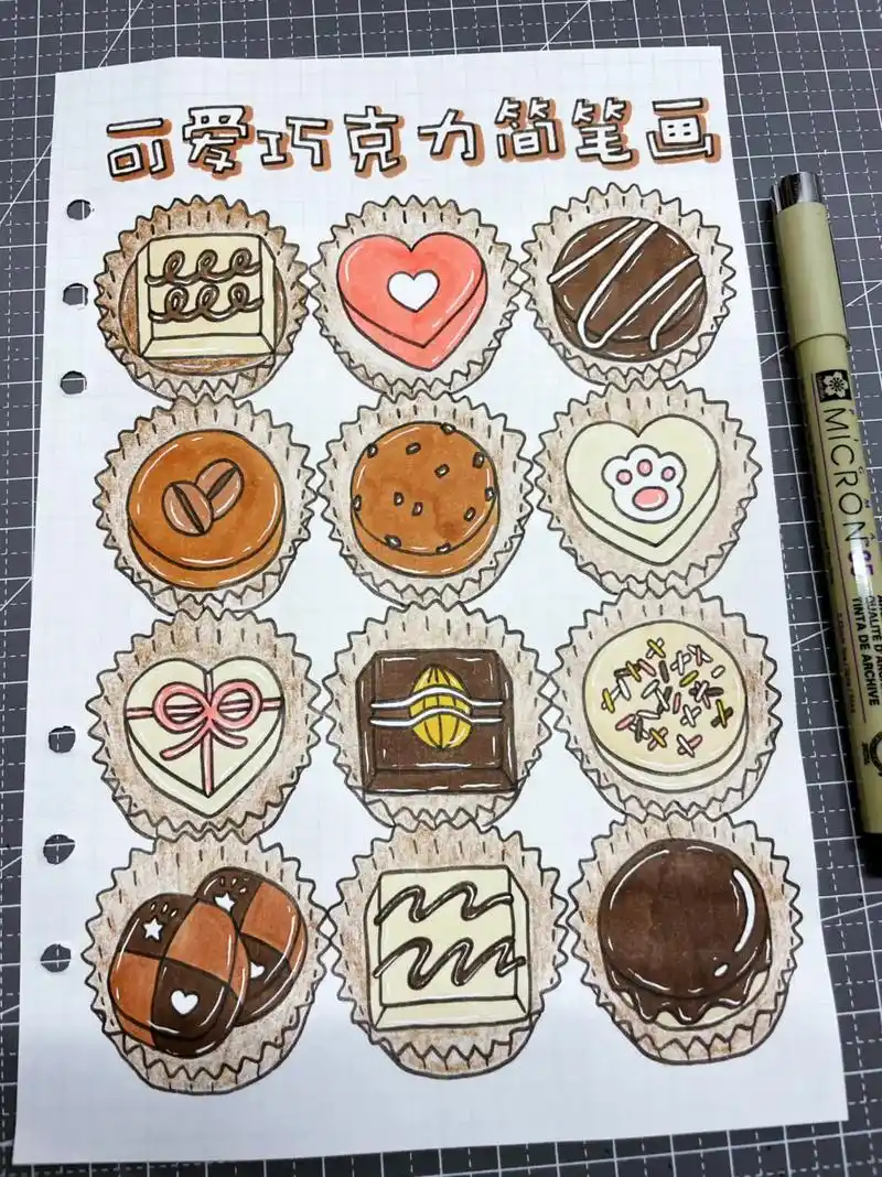 巧克力甜品简笔画来啦