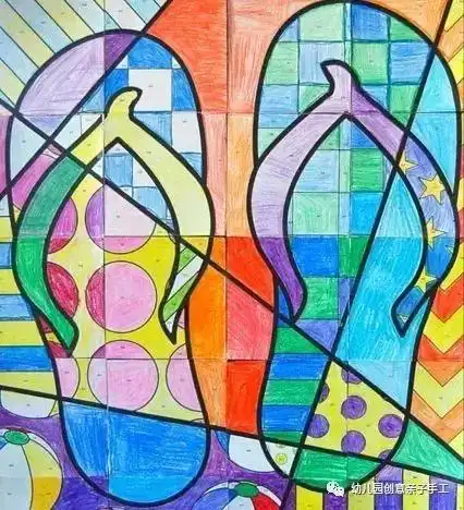 幼儿园美术画线条与色彩组成的世界创意无限哦