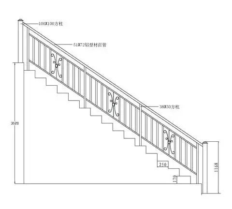 铝合金楼梯扶手栏杆 a34