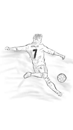 球星足球简笔画c罗超简单