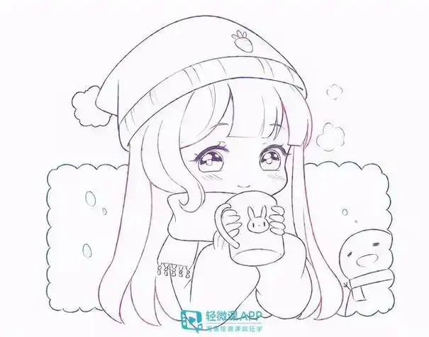 q版漫画人物线稿教程,看完你也会画迷你大陆 爱丽丝,画画教程线稿分解