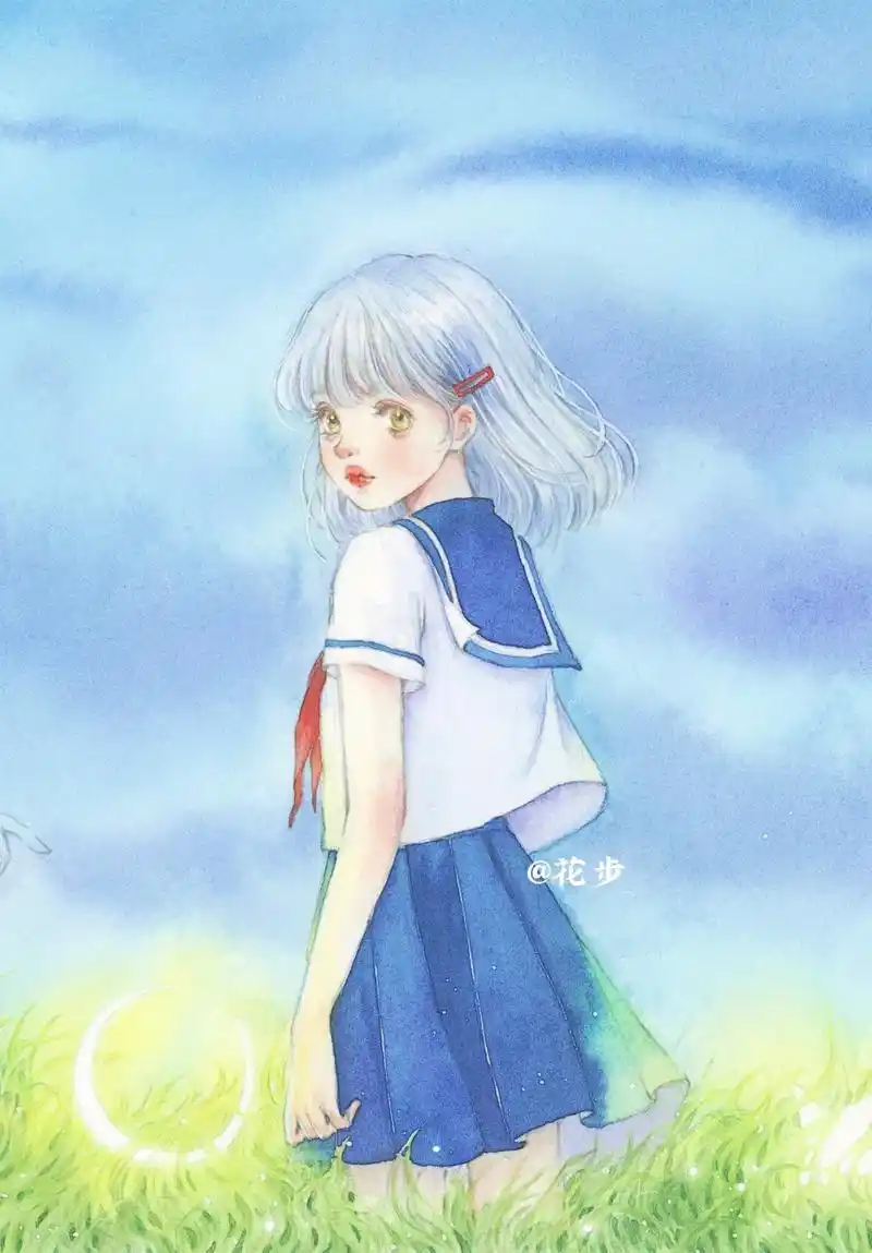 透明感少女—水彩教程