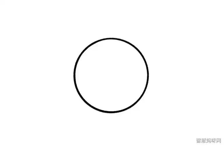 首先,借助圆形工具画一个圆简笔画作品完成图