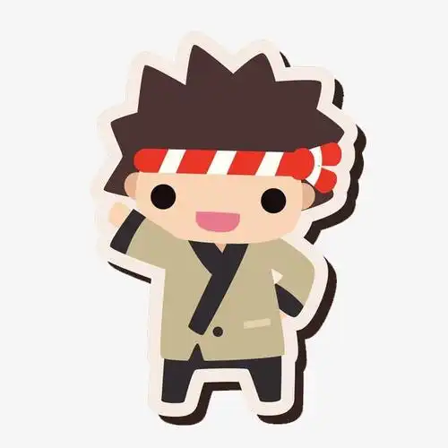 手绘奋斗的小男孩免抠图