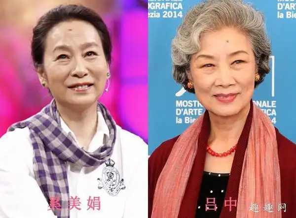 奚美娟和吕中很像(两人太像对比照)