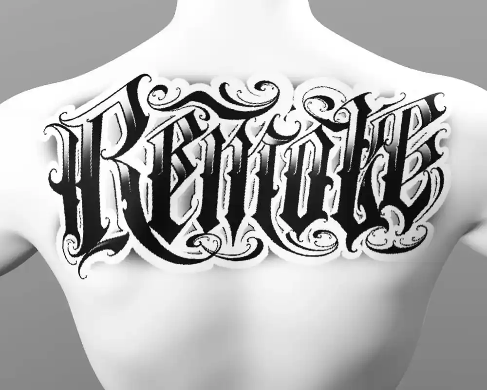 适合文在背上的硬汉哥特花体字#花体字设计 #画画 #石家庄纹 - 抖音